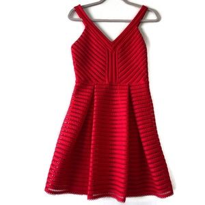 Express fit and flare red dress
